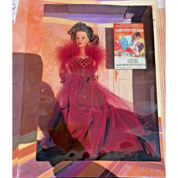 Gone With the Wind Scarlett O'Hara Barbie Doll – Red Velvet Gown Collector - Picture 2 of 4